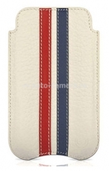 Чехол для iPhone 4 и 4S BeyzaCases Slimline Stripes, цвет flo white/red&dark blue (BZ16327)
