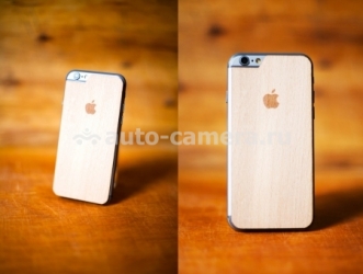 Деревянная наклейка на iPhone 6, порода древесины бук