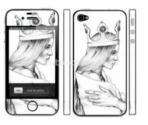 Виниловая наклейка на iPhone 4 и 4S iSwag "Королева"